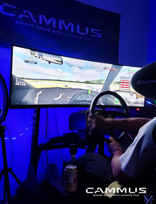Игра гоночного автомобиля управляя имитатором со стойкой Sim колеса и педалей